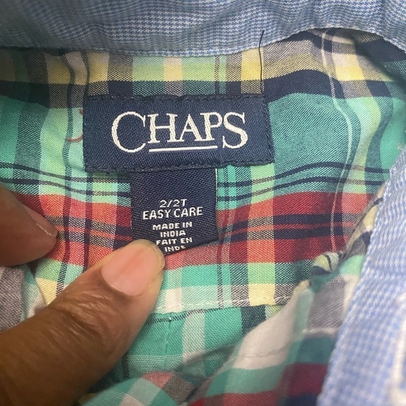 Chaps toddler 2/2t boys button up plaid shirt long sleeves - Picture 4 of 4